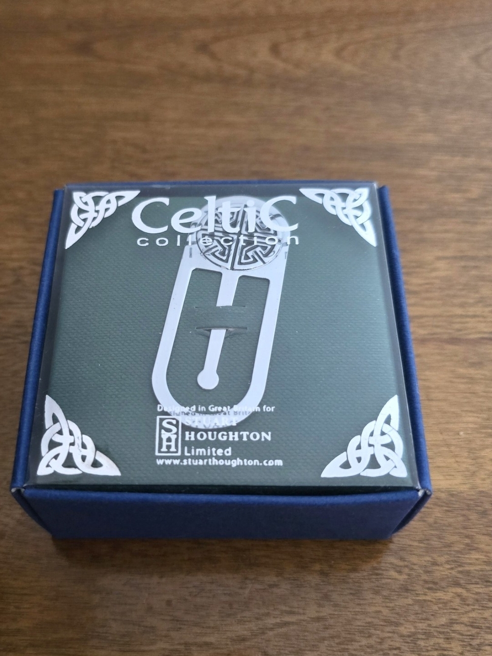 Houghton Celtic Collection Green Metal Bookmark Clip